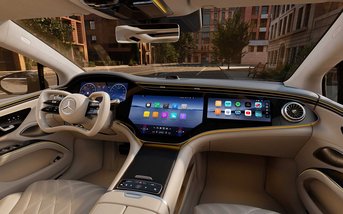 Mercedes-Benz EQS 2026 Interieur mit MBUX Hyperscreen und digitalem Cockpit – Luxus Innenraum bei S&G