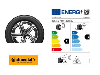 Abbildung des Labels des Winterkomplettrades Continental WinterContact bei S&G.