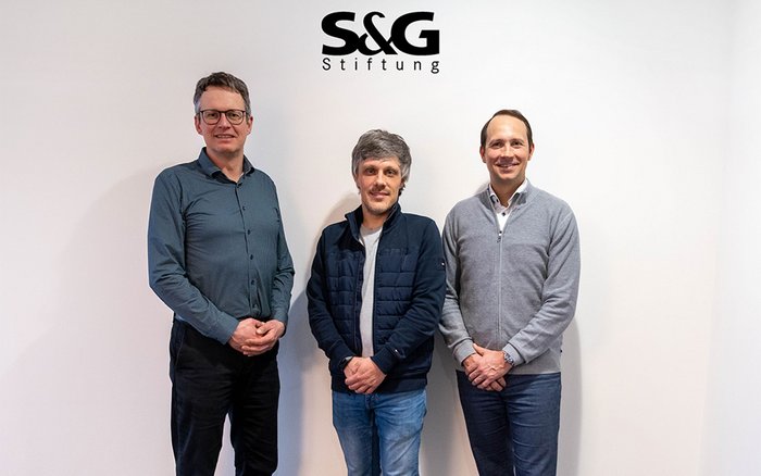 Andreas Stäble (stellv. Vorsitzender), Florian Schmidt (neues Vorstandsmitglied) und Daniel Daufer (Vorsitzender) beim Vorstandswechsel der S&G Stiftung.